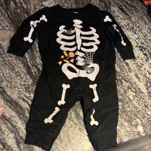 George Black Skeleton Halloween Baby One-Piece Bodysuit with Candy Accents
